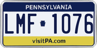 PA license plate LMF1076