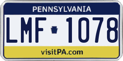 PA license plate LMF1078