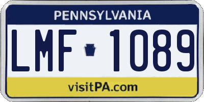 PA license plate LMF1089