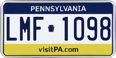 PA license plate LMF1098
