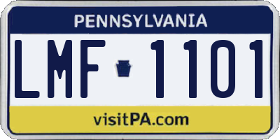 PA license plate LMF1101