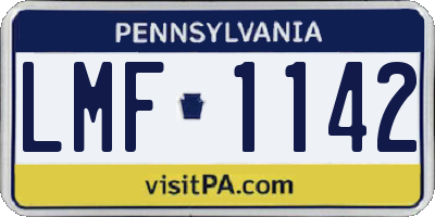 PA license plate LMF1142