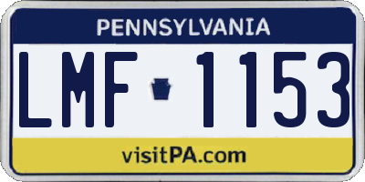 PA license plate LMF1153