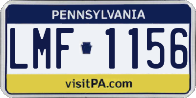 PA license plate LMF1156
