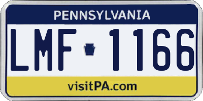 PA license plate LMF1166