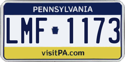 PA license plate LMF1173