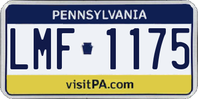 PA license plate LMF1175
