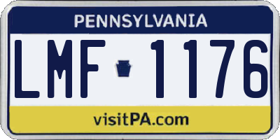 PA license plate LMF1176