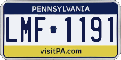 PA license plate LMF1191