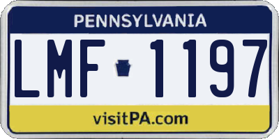 PA license plate LMF1197