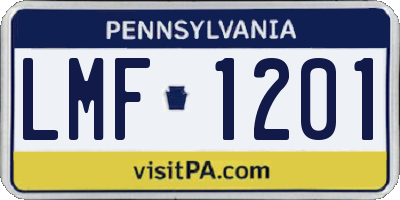 PA license plate LMF1201