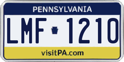 PA license plate LMF1210