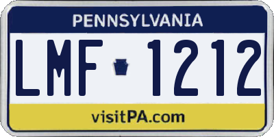PA license plate LMF1212