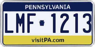 PA license plate LMF1213
