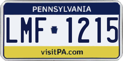 PA license plate LMF1215