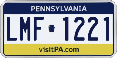 PA license plate LMF1221