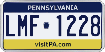 PA license plate LMF1228