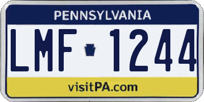 PA license plate LMF1244