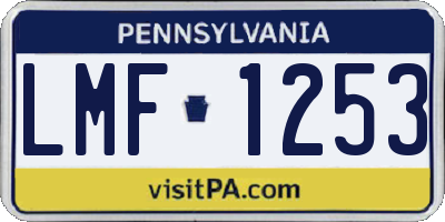PA license plate LMF1253