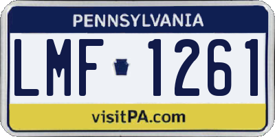 PA license plate LMF1261
