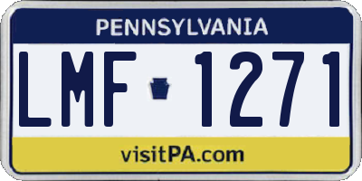 PA license plate LMF1271
