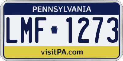 PA license plate LMF1273