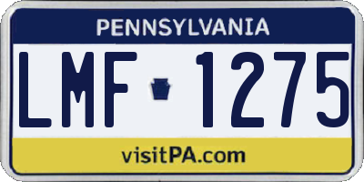 PA license plate LMF1275
