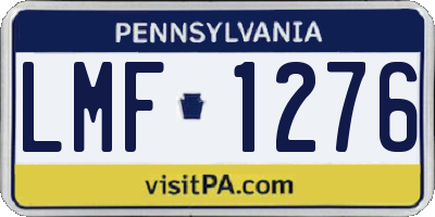 PA license plate LMF1276