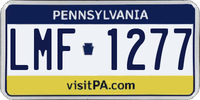 PA license plate LMF1277