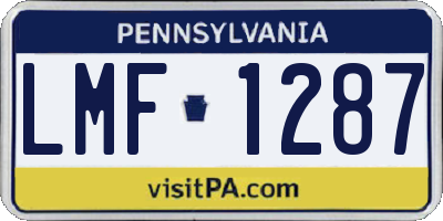 PA license plate LMF1287