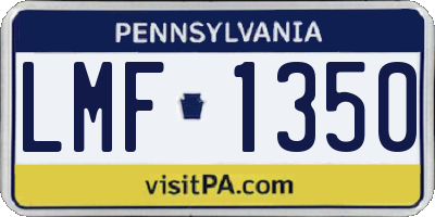PA license plate LMF1350