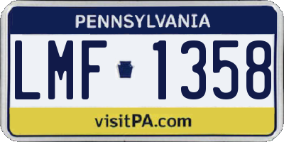 PA license plate LMF1358