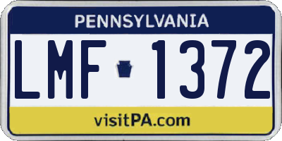 PA license plate LMF1372