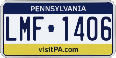 PA license plate LMF1406