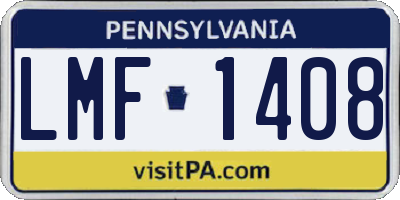 PA license plate LMF1408
