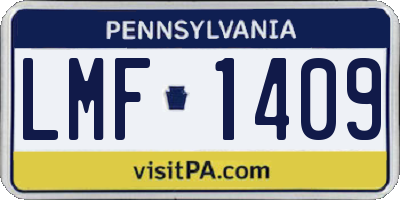 PA license plate LMF1409