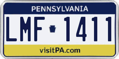 PA license plate LMF1411