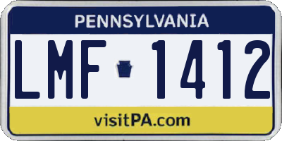 PA license plate LMF1412