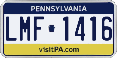 PA license plate LMF1416