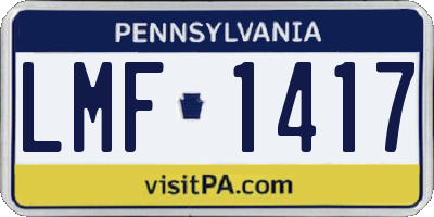 PA license plate LMF1417