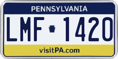 PA license plate LMF1420