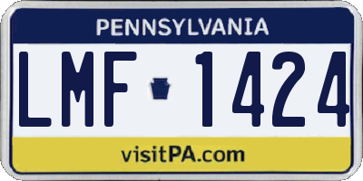 PA license plate LMF1424