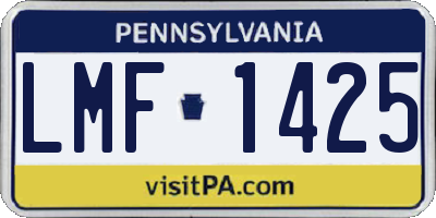 PA license plate LMF1425