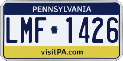 PA license plate LMF1426