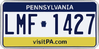 PA license plate LMF1427