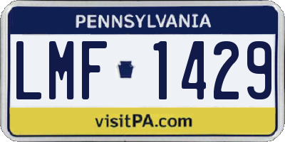 PA license plate LMF1429