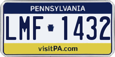 PA license plate LMF1432