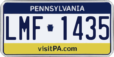 PA license plate LMF1435