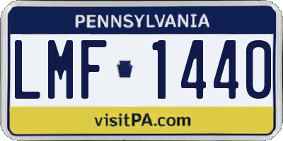 PA license plate LMF1440