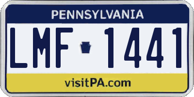 PA license plate LMF1441
